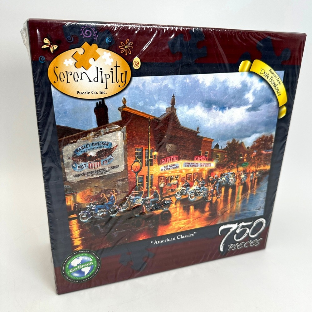 Serendipity Puzzle American Classic Harley Motorcycles 750 Pc Dave Barnhouse NEW